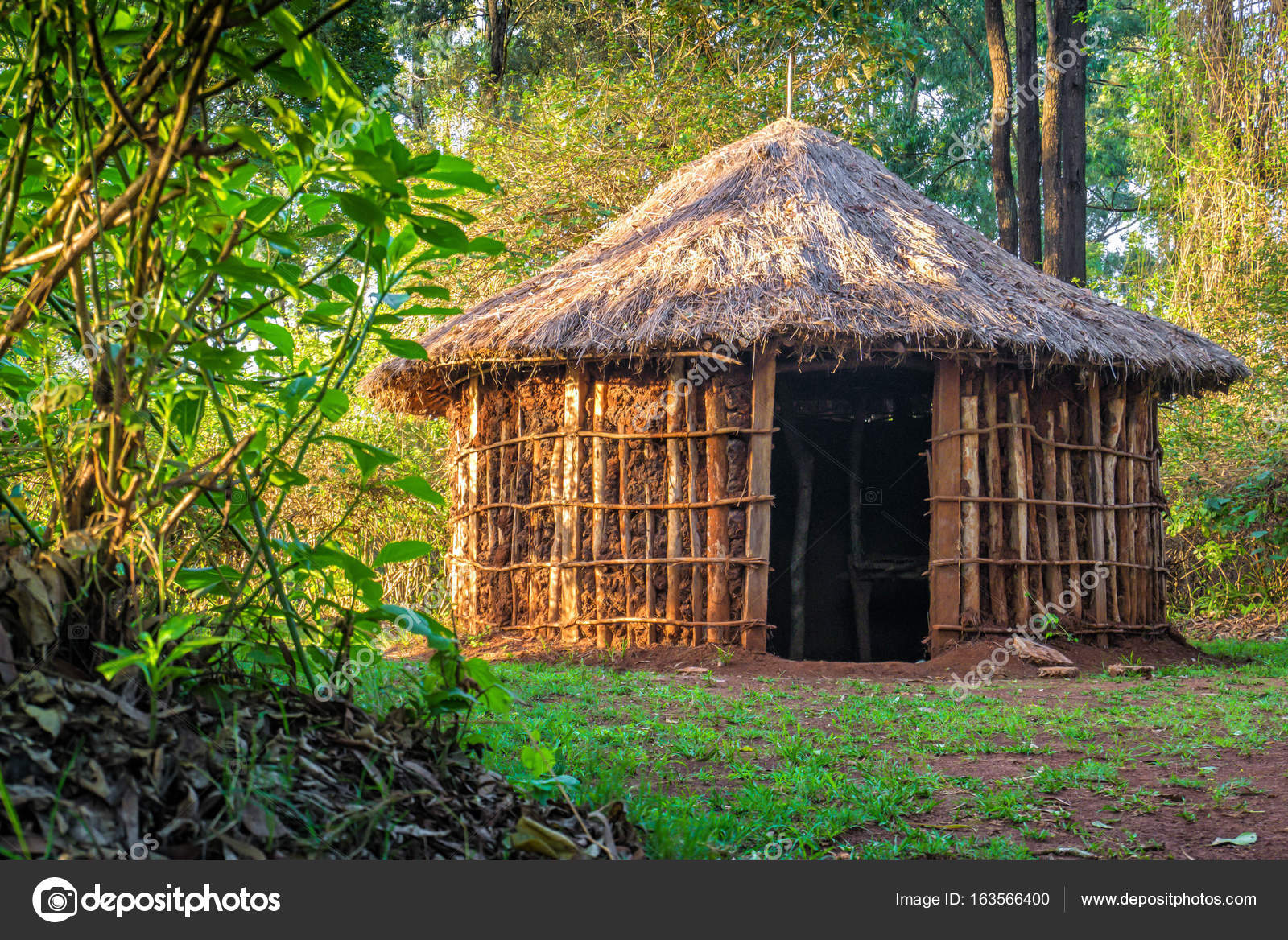 Traditional tribal Kenyan rural house, Bomas of Kenya, Nairobi Stock