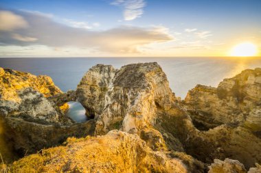 Sunset over Ponta da Piedade, Lagos, Algarve, Portugal