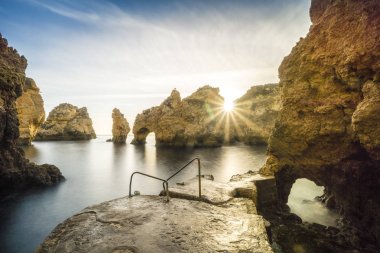 Sunrise over Ponta da Piedade, Lagos, Algarve, Portugal