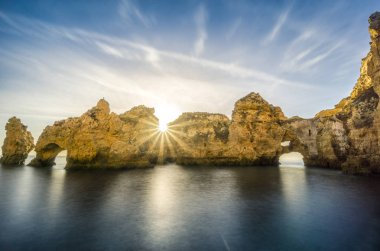 Sunrise over Ponta da Piedade, Lagos, Algarve, Portugal