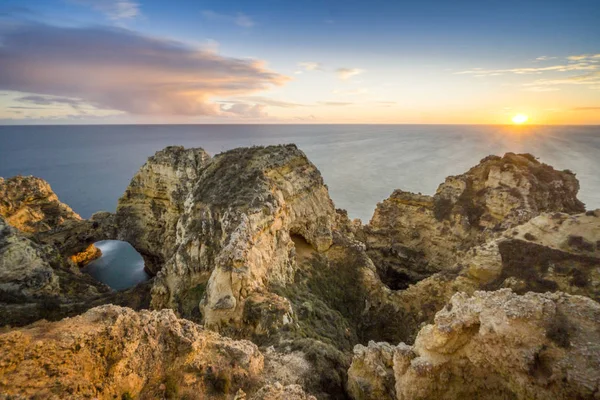 Sunset over Ponta da Piedade, Lagos, Algarve, Portugal — Φωτογραφία Αρχείου