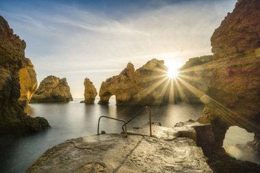 Sunrise over Ponta da Piedade, Lagos, Algarve, Portugal