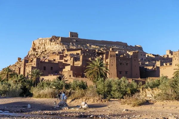 Panorámás kilátás agyagvárosra Ait Ben Haddou, Marokkó — Stock Fotó