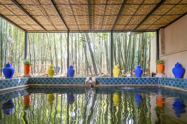 Hermoso jardín Majorelle establecido por Yves Saint Laurent en —  Fotos de Stock