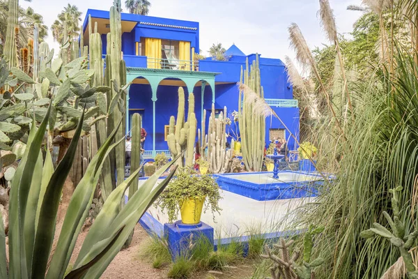 Beautiful Majorelle Garden established by Yves Saint Laurent in — Stock Photo, Image