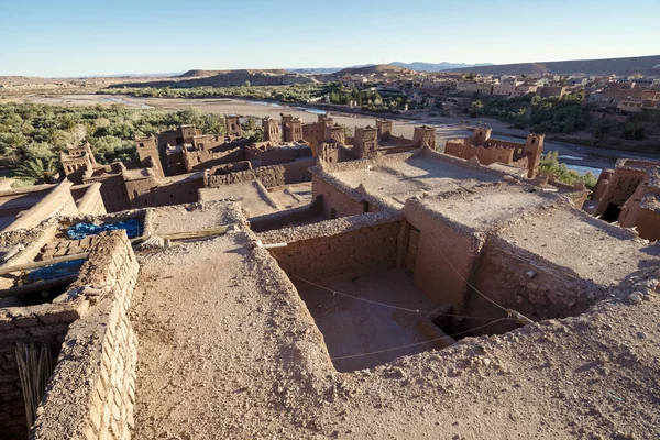 Πανοραμική θέα της πήλινης πόλης Ait Ben Haddou, Μαρόκο — Φωτογραφία Αρχείου