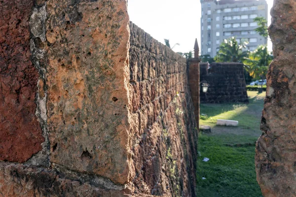 Murs Pierre Historiques Forteresse Portugaise Maputo Mozambique — Photo