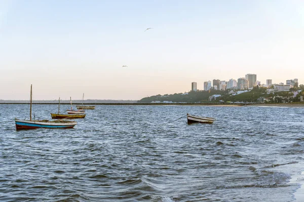 Bela Costa Com Barcos Pescadores Maputo Costa Sol Moçambique — Fotografia de Stock