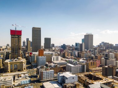 Johannesburg, Güney Afrika şehir merkezinin mimarisi.
