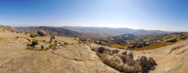 Eswatini adında küçük bir Afrika ülkesinin güzel, tepelik manzarası