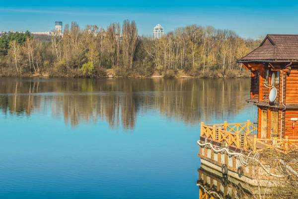 Vista da baía do Dnieper em Kiev . — Fotografia de Stock