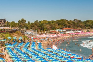 Sozopol, Bulgaristan, 27 Ağustos 2015; Görünümü, Sozopol, Bulgaristan Merkez Beach.
