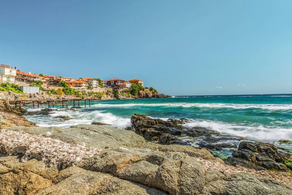 Matin sur la mer Noire à Sozopol, Bulgarie . — Photo