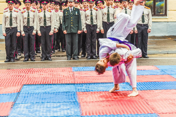 Fragment of demonstration performances on martial arts.
