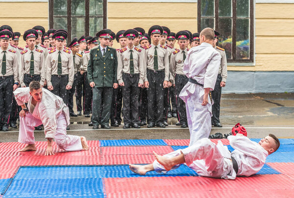 Fragment of demonstration performances on martial arts.