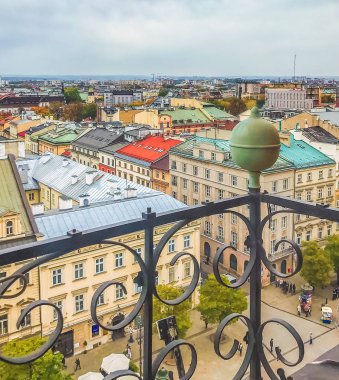 Şehir, Polonya Krakow Belediye Binası balkonundan görüntülemek.