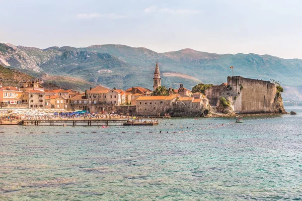 Vista Del Casco Antiguo Ciudadela Budva Montenegro Balcanes Mar Adriático — Foto de Stock
