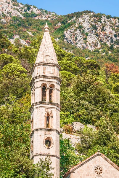 Bell Toren Van Sint Nicolaas Kerk Perast Stad Montenegro — Stockfoto