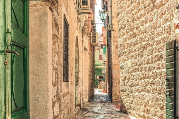 Een Straat Van Oude Stad Van Kotor Oude Stad Van — Stockfoto