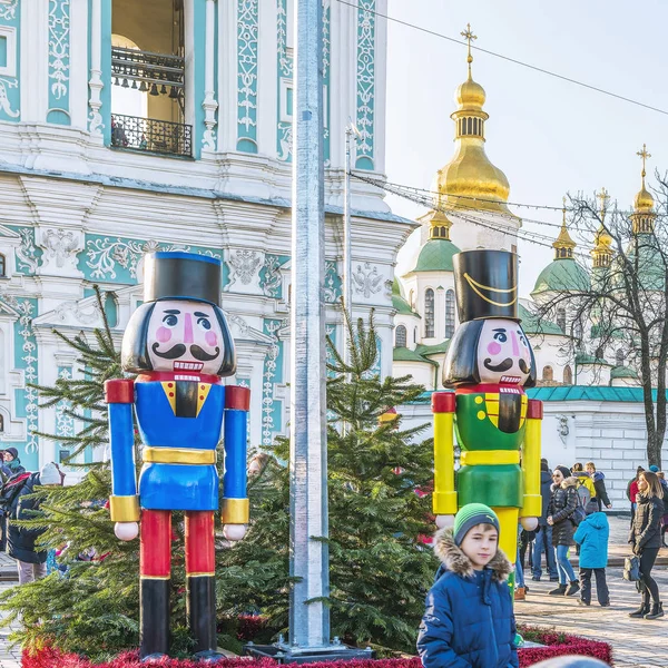 Kiev Ucrania Enero 2020 Árbol Navidad Está Instalado Plaza Sophia — Foto de Stock