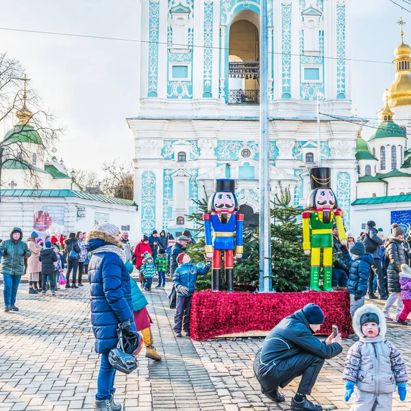 Kiev Ucrania Enero 2020 Árbol Navidad Está Instalado Plaza Sophia — Foto de Stock