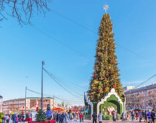 Kiev Ucrania Enero 2020 Árbol Navidad Instalado Plaza Sofía — Foto de Stock