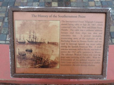 Key West, Florida 'nın en güney noktasında plaket. 