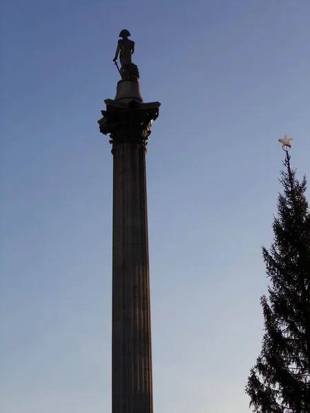 Columna Nelsons Monumento Nacional Trafalgar Square Ciudad Londres Inglaterra Reino — Foto de Stock