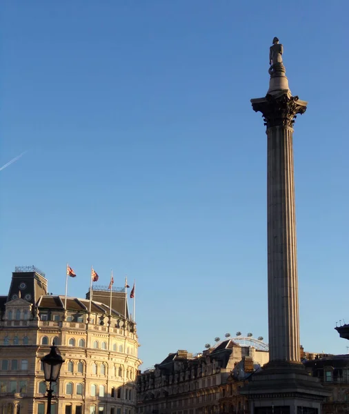 Nelsons Column National Monument Trafalgar Square City London England United — Stock fotografie