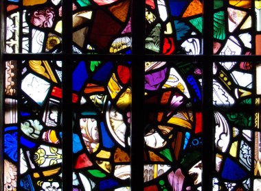 İngiltere, Londra 'da Eski Bir Kilisede Lekeli Cam