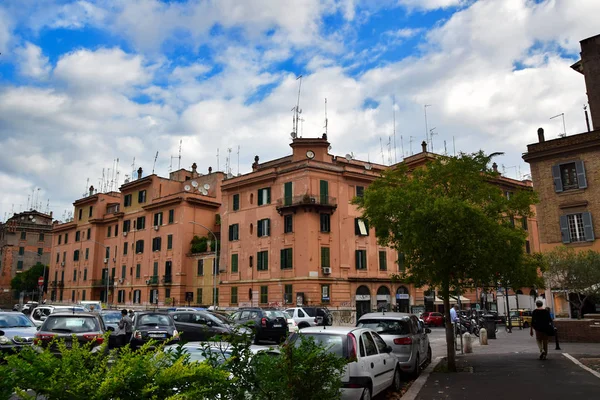 Edifícios Antigos Frente Santa Maria Delle Grazie Trionfale Roma Itália — Fotografia de Stock