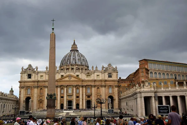 San Pietro广场 Obelisco Piazza San Pietro Citt Del Naqucano Fontana — 图库照片