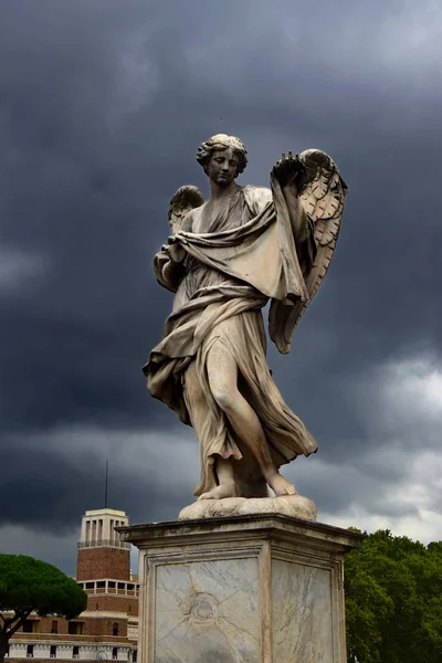 Castelo Sant Angelo Ponte Sant Angelo Com Suas Estátuas Anjo — Fotografia de Stock