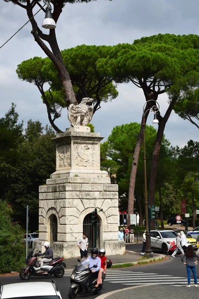 Piazzale Brasile Com Estátuas Águia Lado Porta Pinciana Cidade Roma — Fotografia de Stock