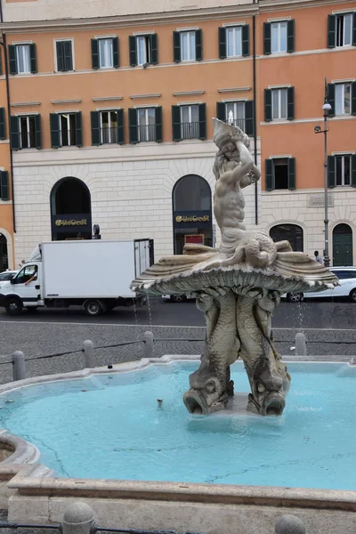 Fontana Del Tritone Palazzo Margherita 意大利罗马Barberini广场的Tritone喷泉 — 图库照片