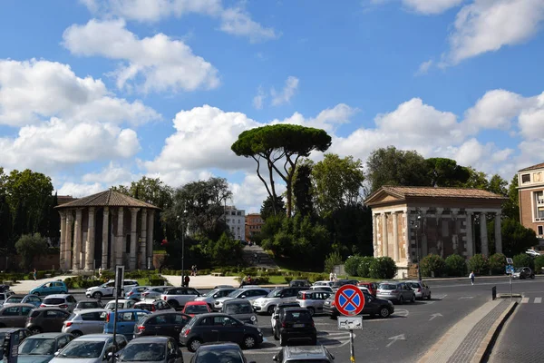 Bocca Della Verita Forum Boarium Temple Hercules Victor Tempio Portuno — Fotografia de Stock