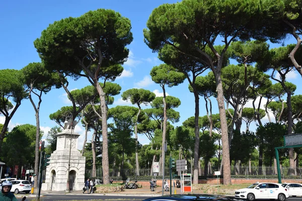 Piazzale Brasile Com Estátuas Águia Lado Porta Pinciana Cidade Roma — Fotografia de Stock