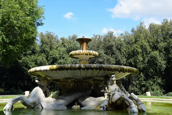 Fontana Dei Cavalli Marini Villa Borghese Park Rzymie Włochy — Zdjęcie stockowe