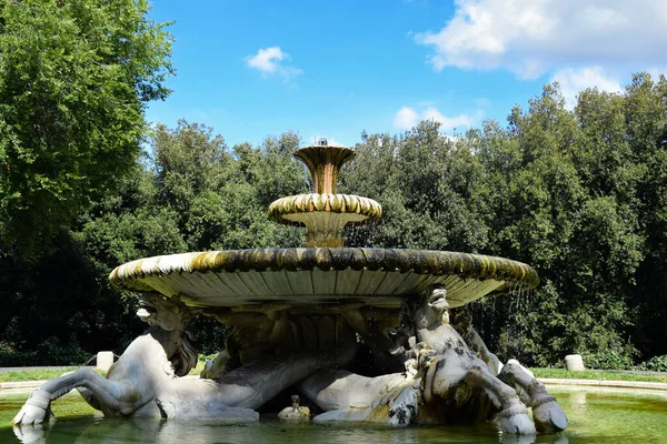 Fontana Dei Cavalli Marini Villa Borghese Park Rzymie Włochy — Zdjęcie stockowe