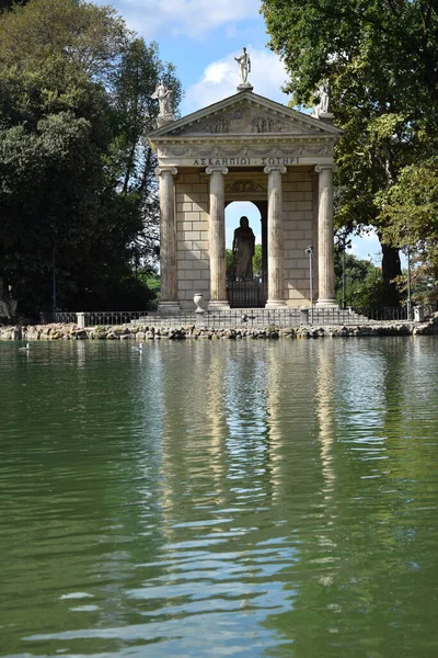 Tempio Esculapio Temple Asclepius Villa Borghese Park City Rome Italy — Stock Photo, Image