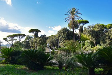 İtalya 'nın Roma şehrinde Villa Borghese' de Balconata del Pincio