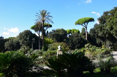 İtalya 'nın Roma şehrinde Villa Borghese' de Balconata del Pincio
