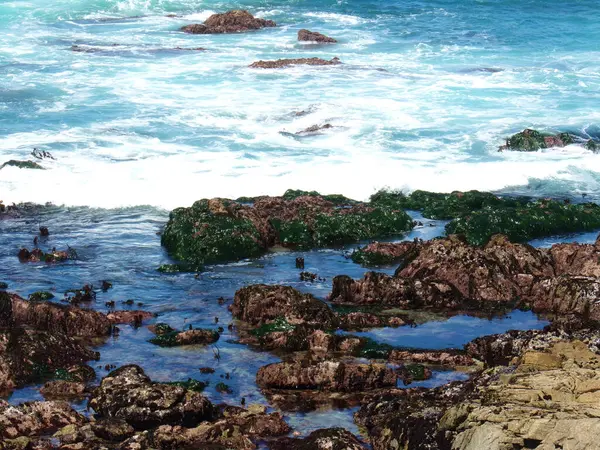 Kaliforniya Daki Stone Beach Kısaltılmış Sulardaki Sahil Kayalıkları 1Nci Otoyol — Stok fotoğraf