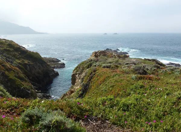 Stone Beach California Coastal Rocks Shallow Waters Shore Road Trip — Stock Photo, Image