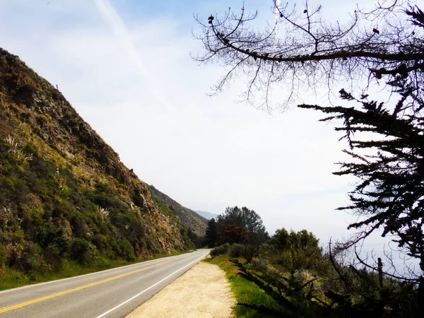 California Coastline Magas Recés Sziklák Road Trip Highway Discovery Route — Stock Fotó