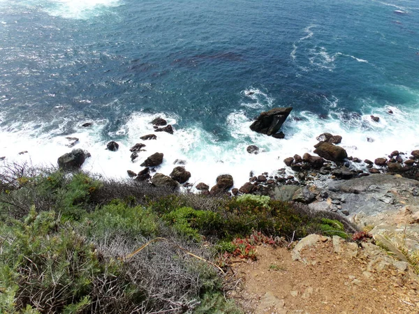 Califórnia Litoral Com Suas Falésias Altas Irregulares Road Trip Highway — Fotografia de Stock