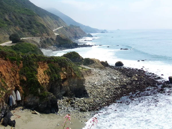 California Coastline Its High Jagged Cliffs Road Trip Highway Discovery — Stock Photo, Image