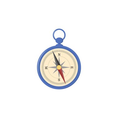 Pusula izole edildi. Navigasyon ve yönlendirme için, coğrafi noktalara göre yön gösterir.