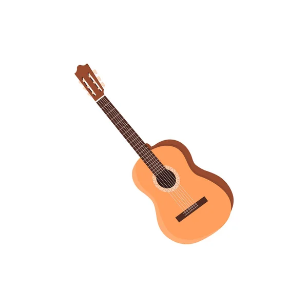 Classical Guitar. Flat Design Vector Illustration Of Hand Drawn Acoustic Guitar. — Stock Vector