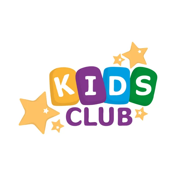 Kids Club Brief Zeichen Poster Vektor Illustration. Stockvektor